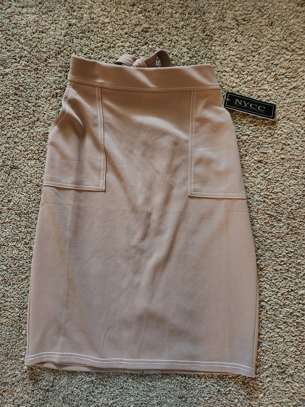 NYCC Taupe Pencil Skirt with Front Patch Pockets For Woman Size M